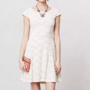 Anthropologie Maeve Dayflower Cream and Lace Dress
